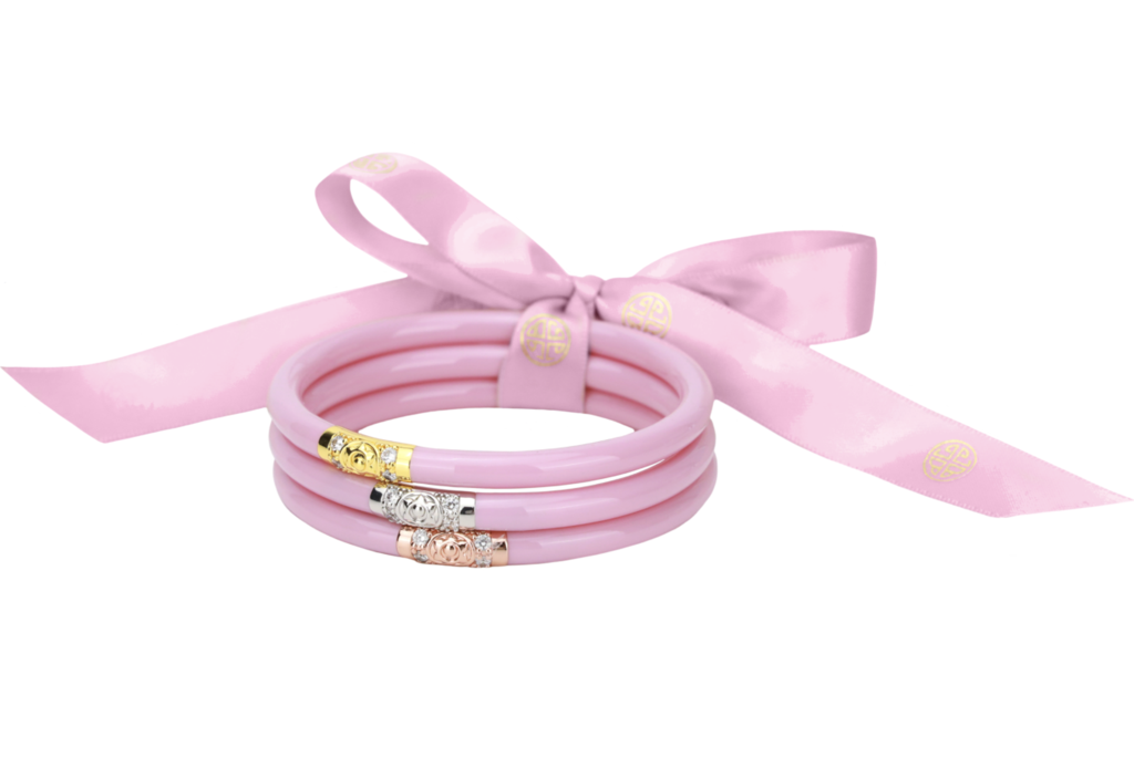 Load image into Gallery viewer, BuDhaGirl: Pink Three Kings All-Weather Bangles (Set of 3)
