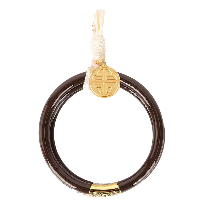BuDhaGirl: Chocolate Three Kings All - Weather Bangles (Set of 3) - Revel Boutique