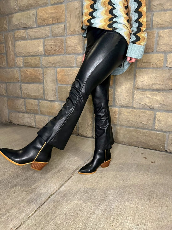 Load image into Gallery viewer, Commando: Faux Leather Cropped Flare - Black - Revel Boutique
