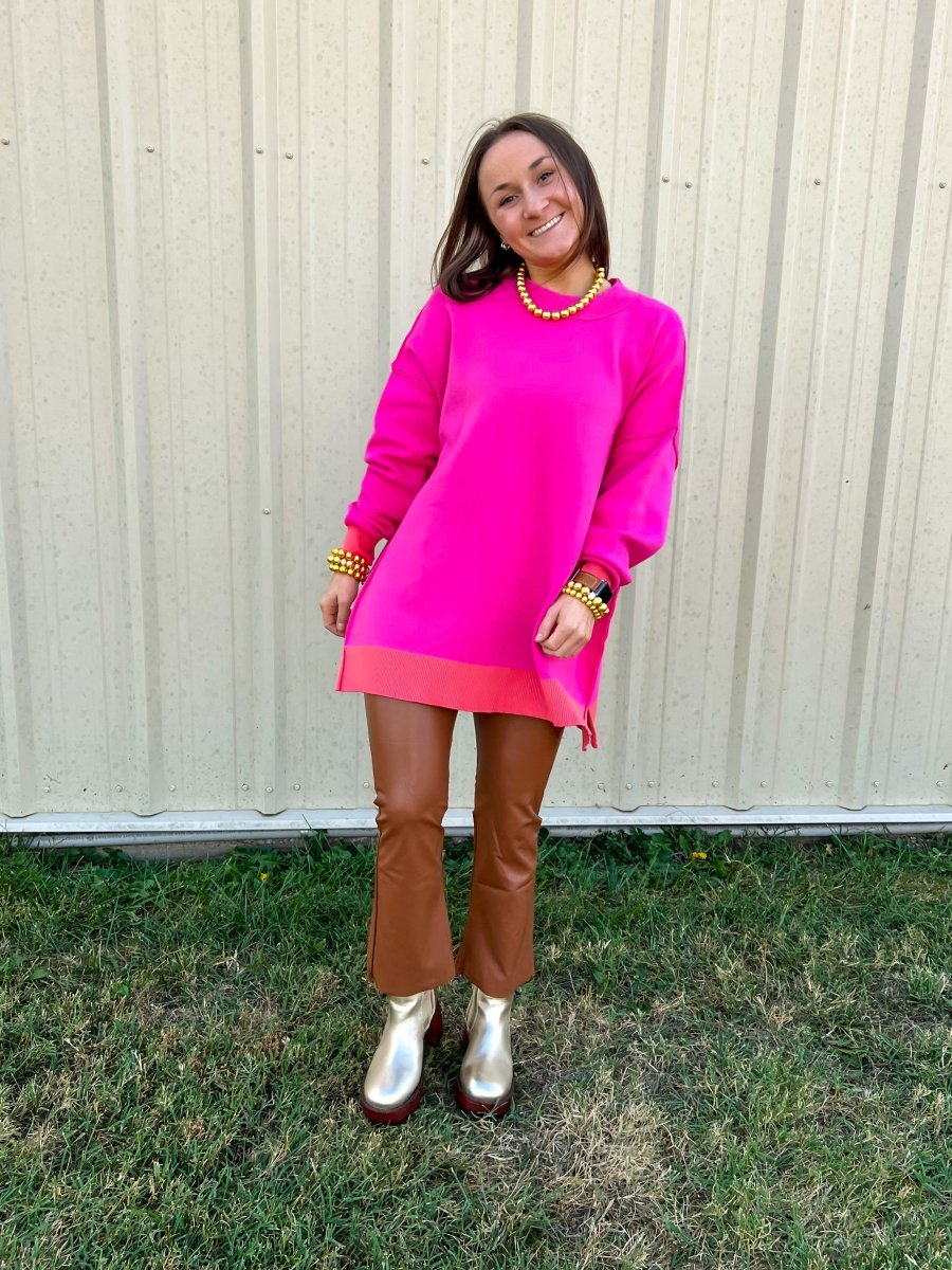 Commando: Faux Leather Cropped Flare - Cocoa - Revel Boutique