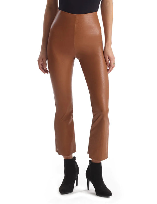 Commando: Faux Leather Cropped Flare - Cocoa - Revel Boutique