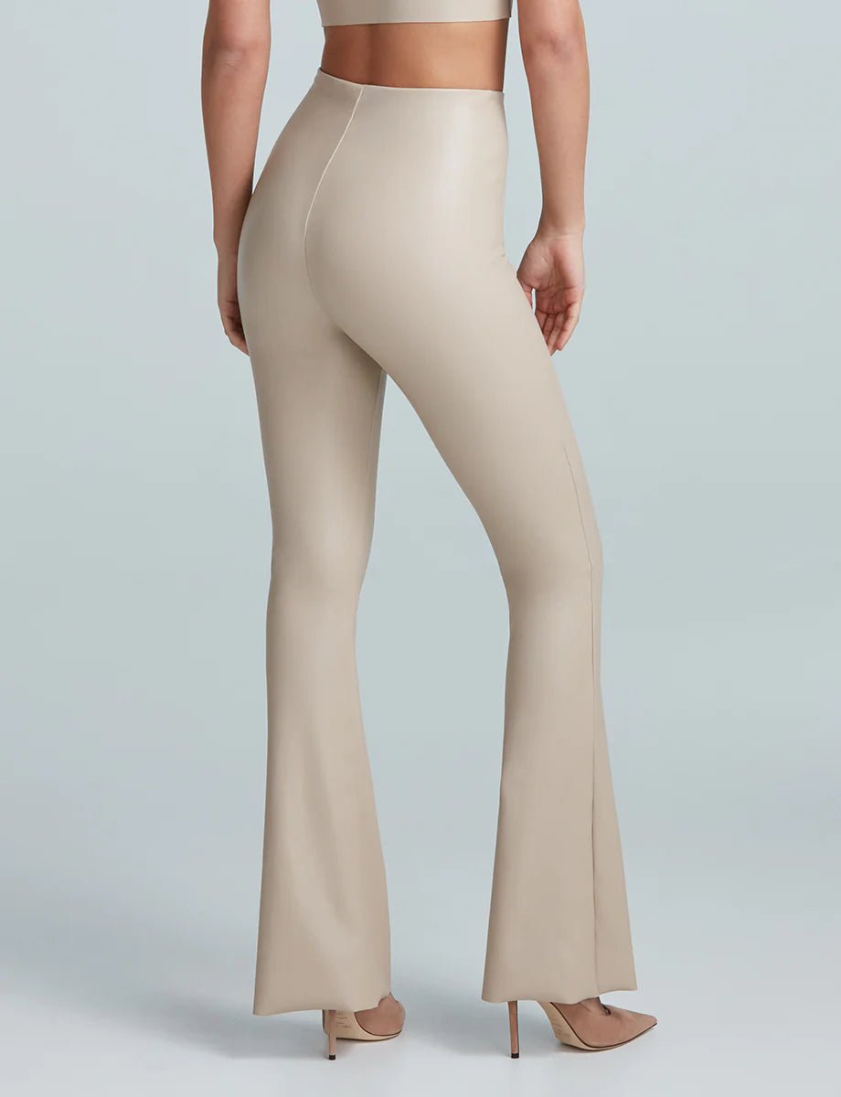 Commando: Faux Leather Flare Legging - Sand - Revel Boutique
