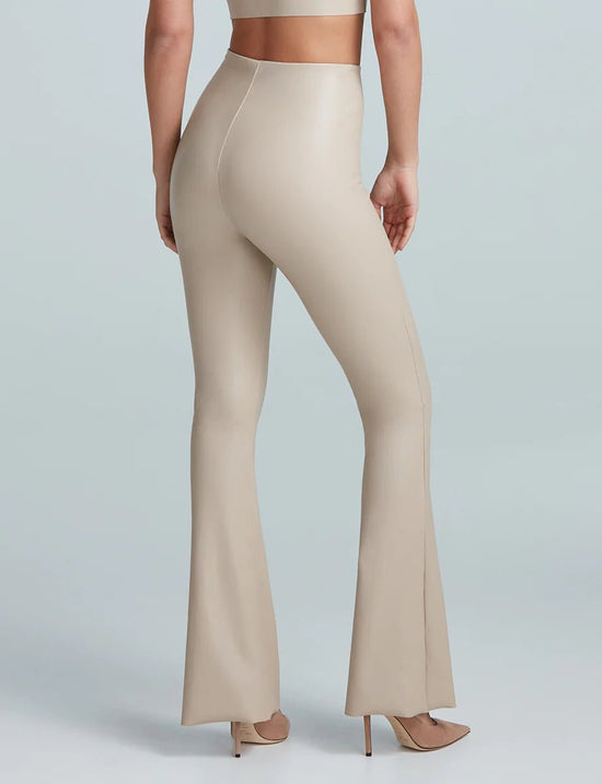 Commando: Faux Leather Flare Legging - Sand - Revel Boutique