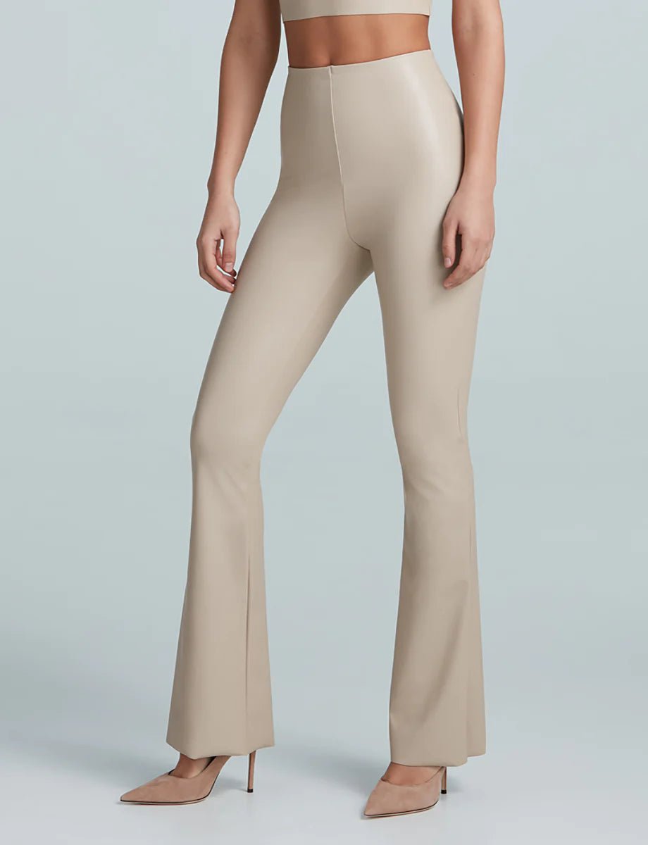 Commando: Faux Leather Flare Legging - Sand - Revel Boutique