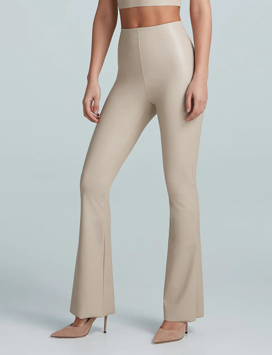Commando: Faux Leather Flare Legging - Sand - Revel Boutique