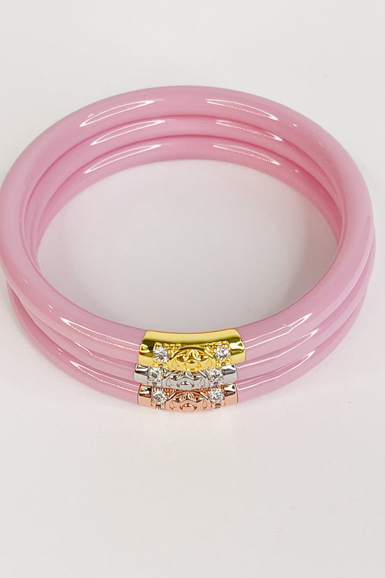 Load image into Gallery viewer, BuDhaGirl: Pink Three Kings All-Weather Bangles (Set of 3)
