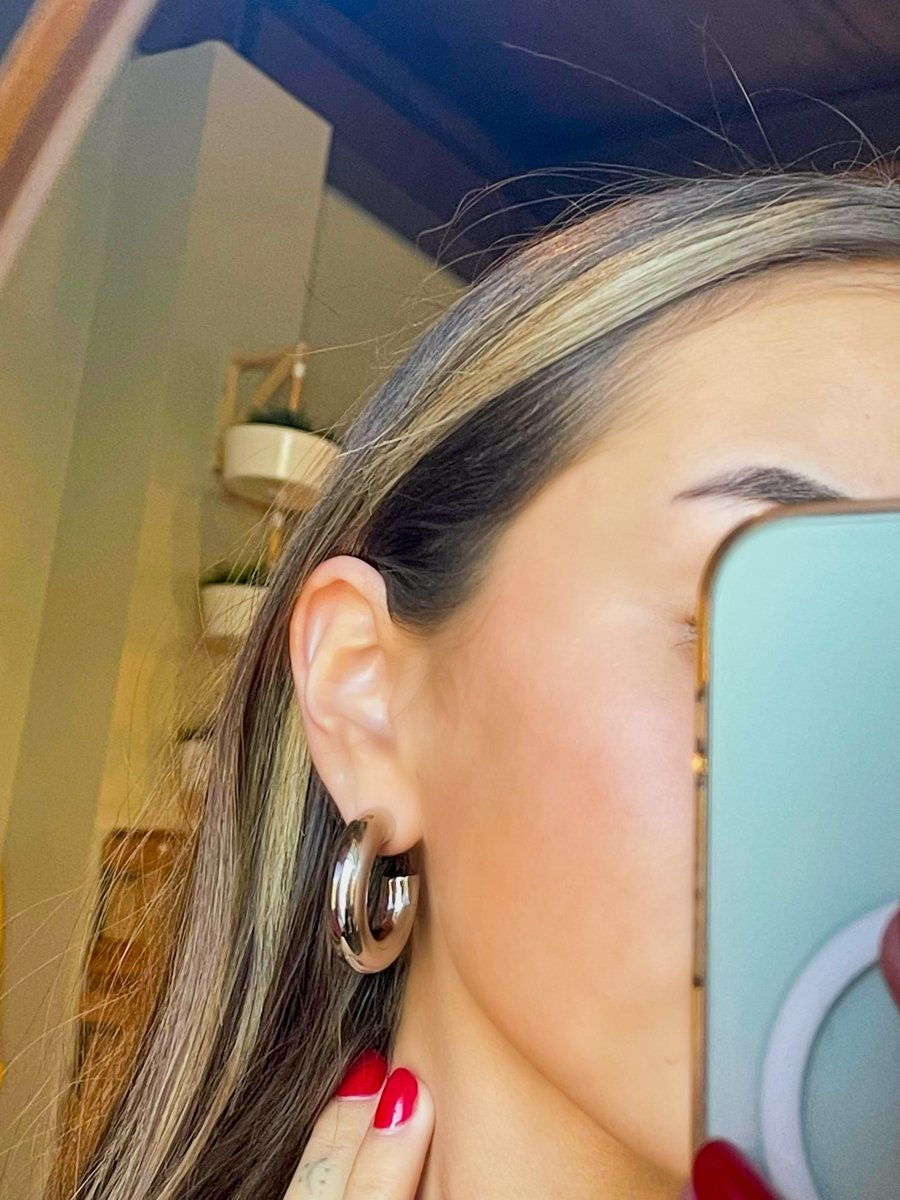 Sahira: Jojo Tube Hoop - Silver - Revel Boutique