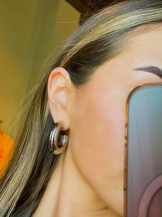 Sahira: Jojo Tube Hoop - Silver - Revel Boutique